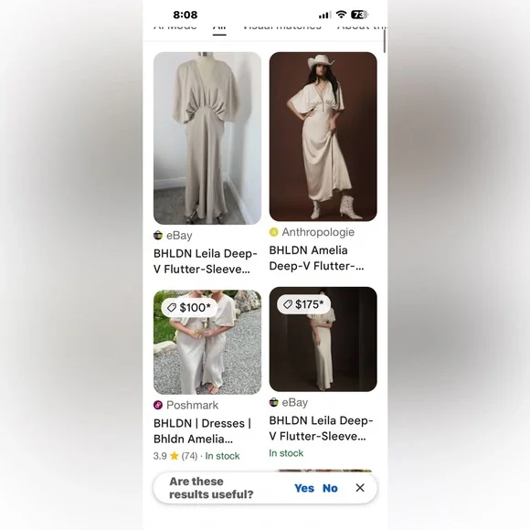 BHLDN Cream V-Neck Maxi Dress with Draped Size 2 - Picture 14 of 14